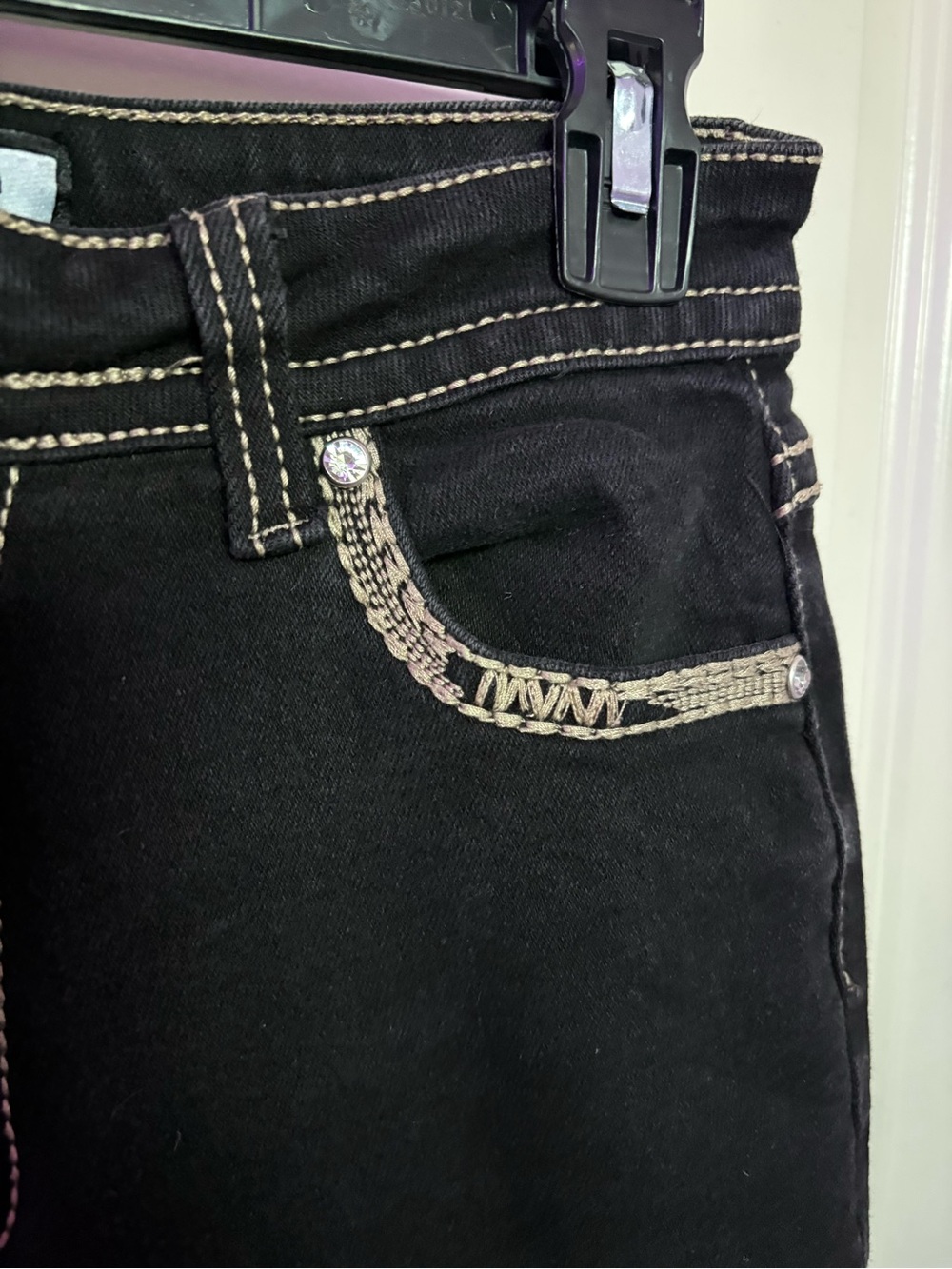 Women's Bootcut Jeans black with Contrast Stitching - Picture 4 of 6